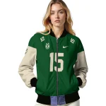customized milwaukee bucks team patch green bomber jacket best selling