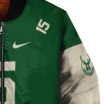 customized milwaukee bucks team patch green bomber jacket best selling