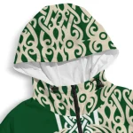 customized milwaukee bucks tribal swirls green windbreaker jacket best selling