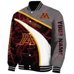 customized minnesota golden gophers electric flash maroon varsity jacket best selling
