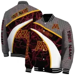 customized minnesota golden gophers electric flash maroon varsity jacket best selling