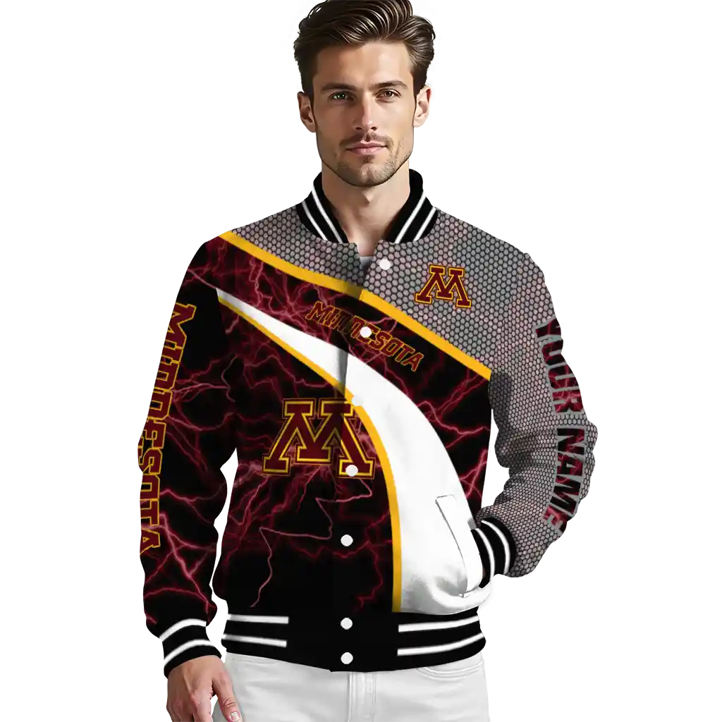 customized minnesota golden gophers electric flash maroon varsity jacket high quality customized minnesota golden gophers electric flash maroon varsity jacket high quality