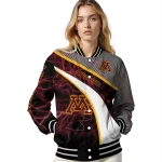 customized minnesota golden gophers electric flash maroon varsity jacket best selling