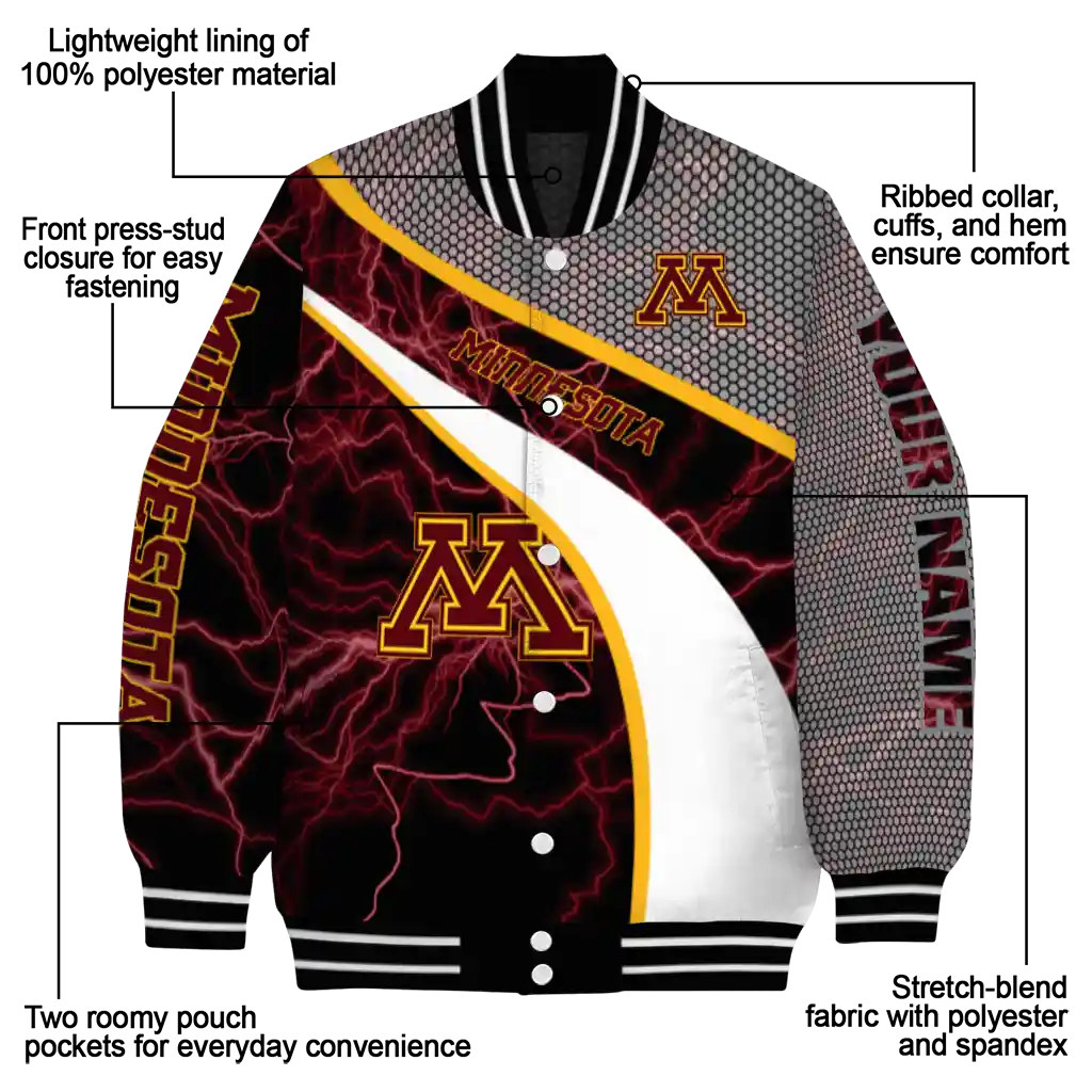 customized minnesota golden gophers electric flash maroon varsity jacket new arrival customized minnesota golden gophers electric flash maroon varsity jacket new arrival