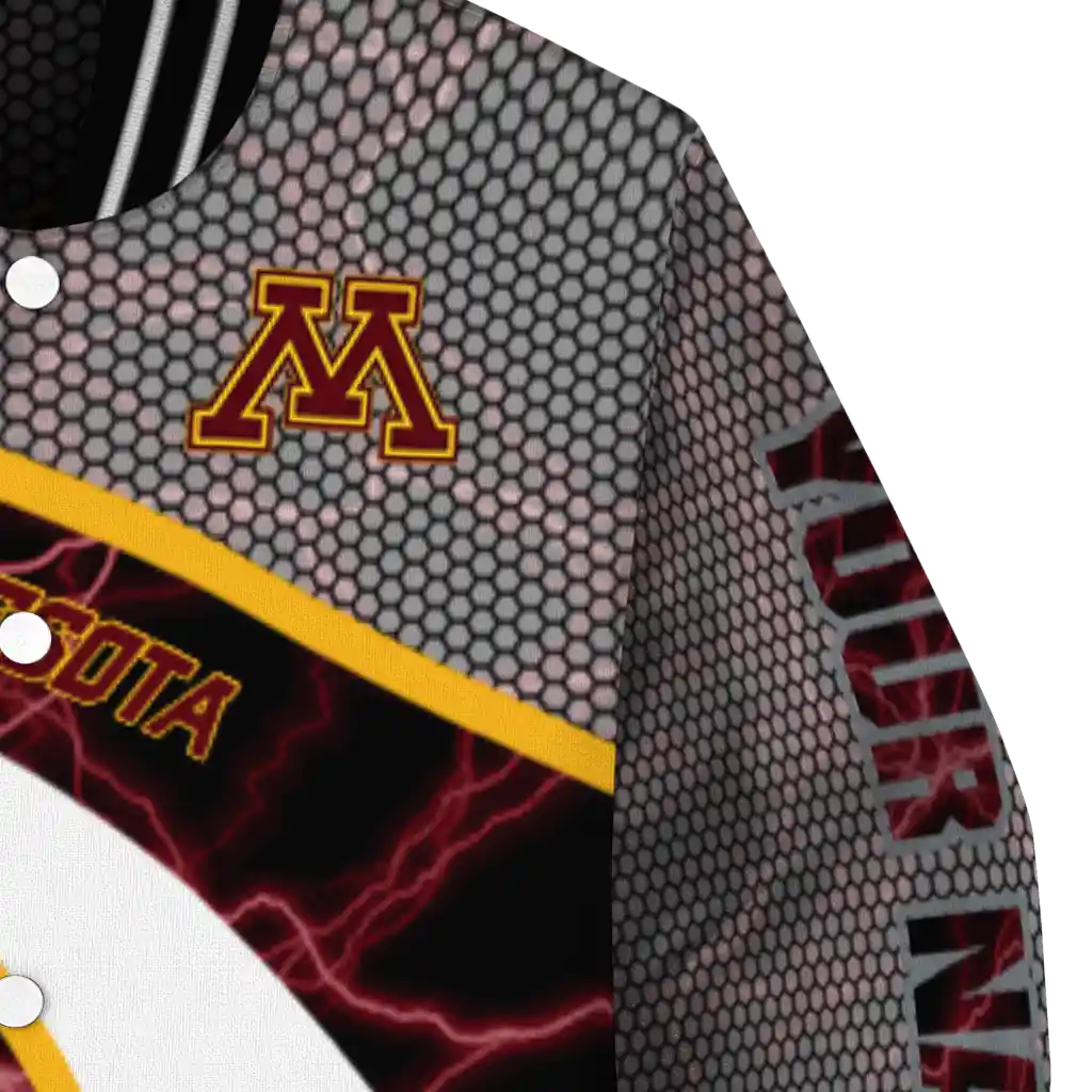 customized minnesota golden gophers electric flash maroon varsity jacket premium grade customized minnesota golden gophers electric flash maroon varsity jacket premium grade