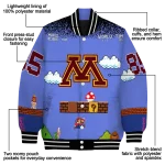 customized minnesota golden gophers mario blocks blue black varsity jacket best selling