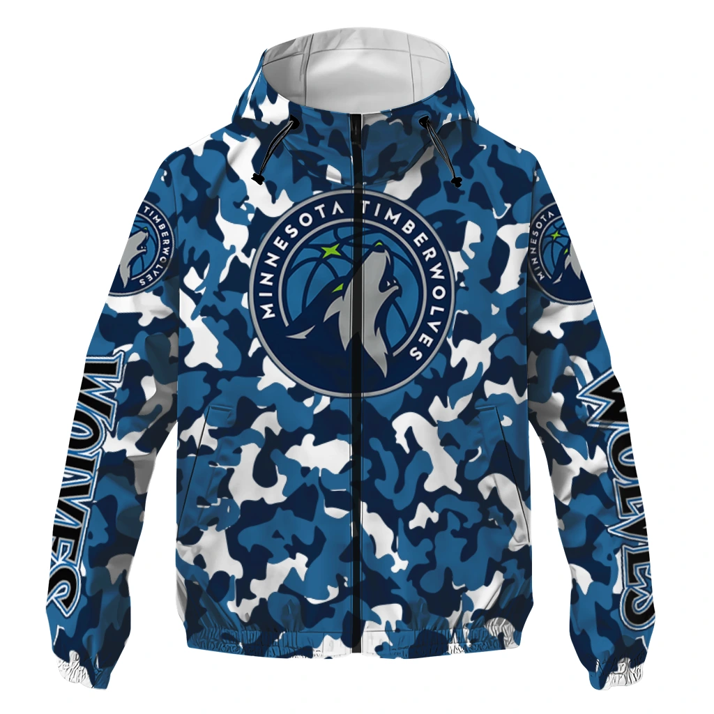 customized minnesota timberwolves camouflage mashup midnight blue windbreaker jacket best selling customized minnesota timberwolves camouflage mashup midnight blue windbreaker jacket best selling