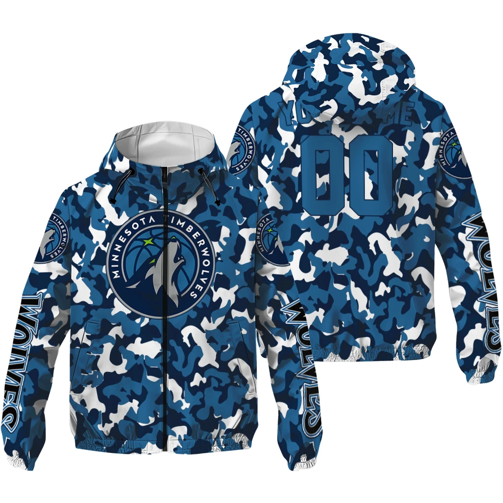 customized minnesota timberwolves camouflage mashup midnight blue windbreaker jacket high quality customized minnesota timberwolves camouflage mashup midnight blue windbreaker jacket high quality