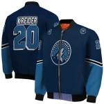 customized minnesota timberwolves chevron style midnight blue bomber jacket best selling