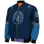 customized minnesota timberwolves chevron style midnight blue bomber jacket best selling