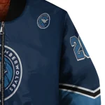 customized minnesota timberwolves chevron style midnight blue bomber jacket best selling