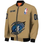 customized minnesota timberwolves claw opening beige bomber jacket best selling