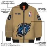 customized minnesota timberwolves claw opening beige bomber jacket best selling