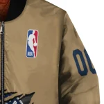customized minnesota timberwolves claw opening beige bomber jacket best selling