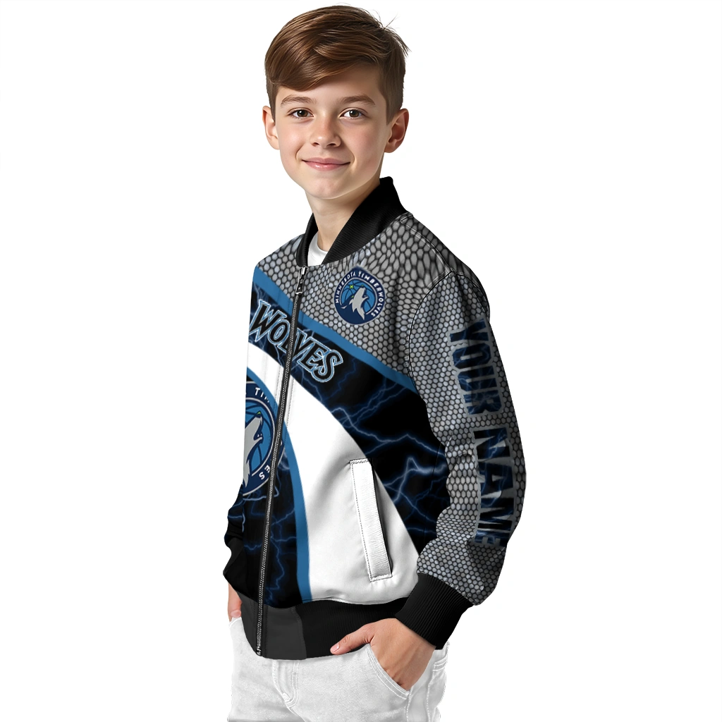 customized minnesota timberwolves electric flash midnight blue bomber jacket trendy customized minnesota timberwolves electric flash midnight blue bomber jacket trendy