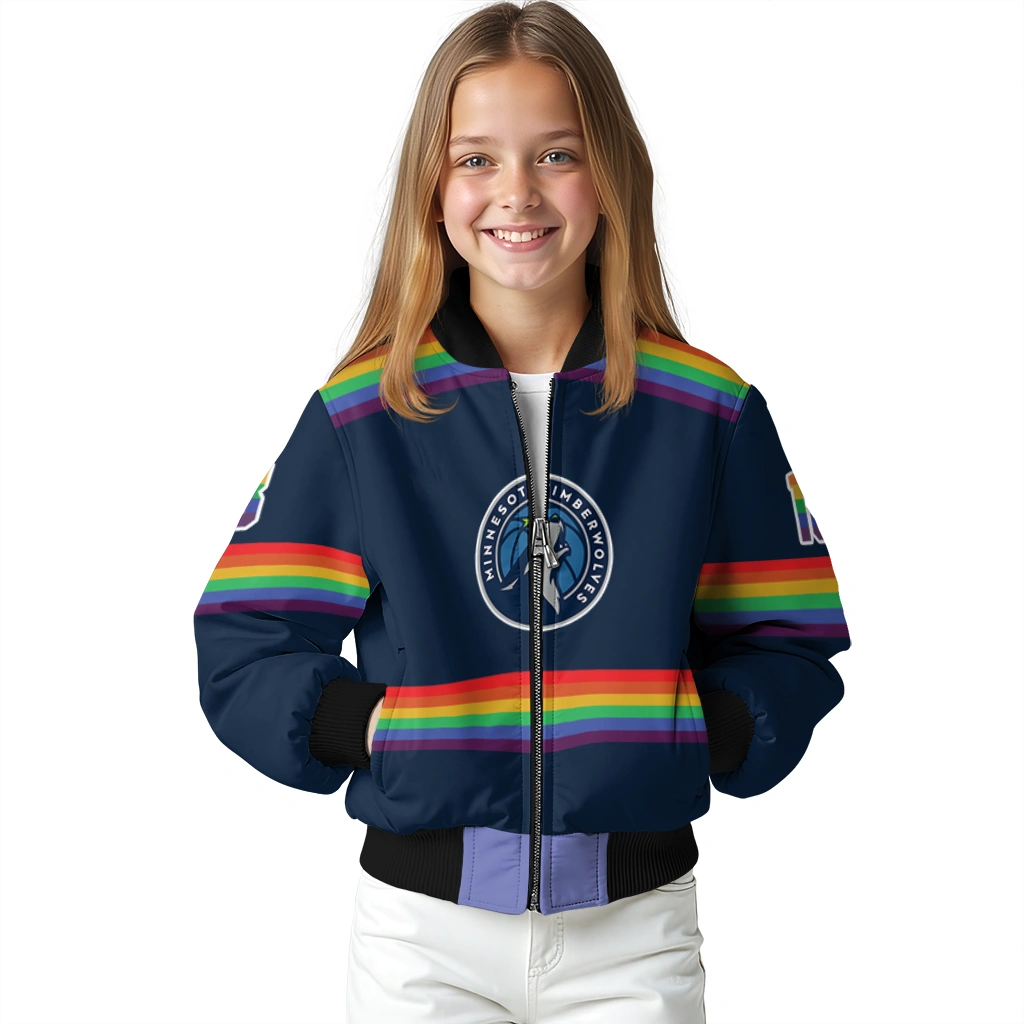 customized minnesota timberwolves rainbow jersey number midnight blue bomber jacket top rated customized minnesota timberwolves rainbow jersey number midnight blue bomber jacket top rated