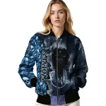 customized minnesota timberwolves skull cluster midnight blue bomber jacket best selling