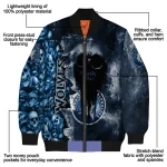 customized minnesota timberwolves skull cluster midnight blue bomber jacket best selling