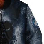 customized minnesota timberwolves skull cluster midnight blue bomber jacket best selling