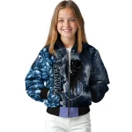 customized minnesota timberwolves skull cluster midnight blue bomber jacket best selling