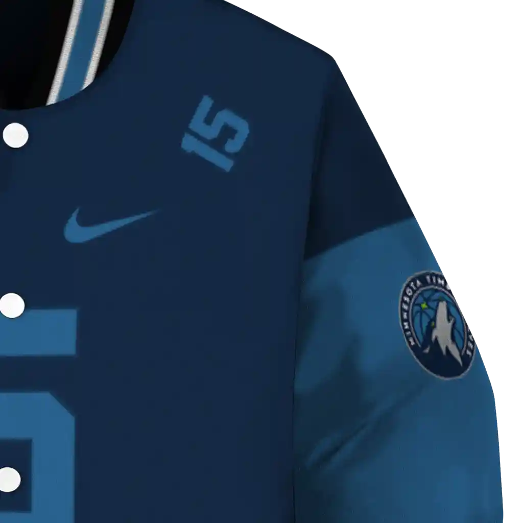 customized minnesota timberwolves team patch midnight blue varsity jacket premium grade customized minnesota timberwolves team patch midnight blue varsity jacket premium grade