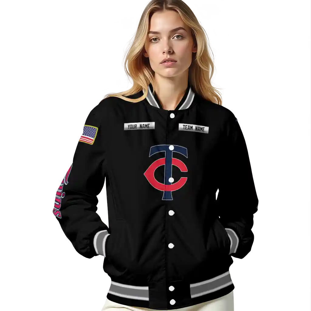 customized minnesota twins american flag skull black varsity jacket latest model customized minnesota twins american flag skull black varsity jacket latest model