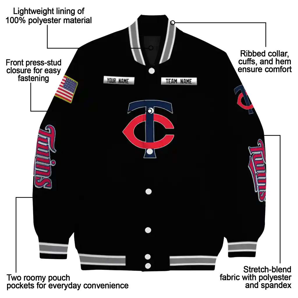 customized minnesota twins american flag skull black varsity jacket new arrival customized minnesota twins american flag skull black varsity jacket new arrival