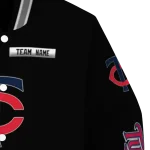 customized minnesota twins american flag skull black varsity jacket best selling
