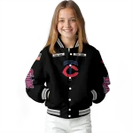 customized minnesota twins american flag skull black varsity jacket best selling
