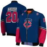 customized minnesota twins chevron style navy bomber jacket best selling