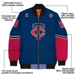 customized minnesota twins chevron style navy bomber jacket best selling
