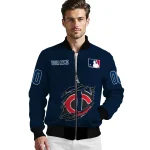 customized minnesota twins claw gash navy bomber jacket best selling