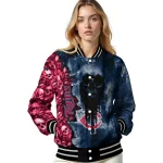 customized minnesota twins skull cluster navy varsity jacket best selling