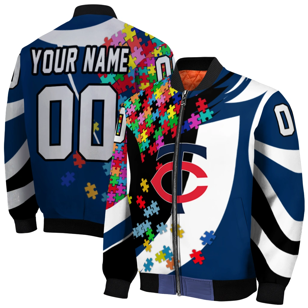 customized minnesota twins stars and stripes slashes navy bomber jacket best selling customized minnesota twins stars and stripes slashes navy bomber jacket best selling