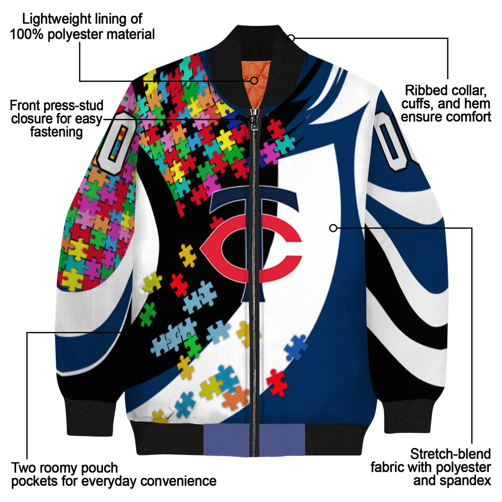 customized minnesota twins stars and stripes slashes navy bomber jacket new arrival customized minnesota twins stars and stripes slashes navy bomber jacket new arrival