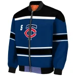 customized minnesota twins stripe statement navy black bomber jacket best selling