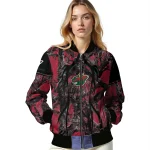 customized minnesota wild antlers motif red black bomber jacket best selling