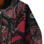 customized minnesota wild antlers motif red black bomber jacket best selling