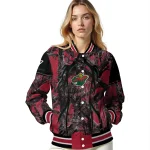 customized minnesota wild antlers motif red black varsity jacket best selling