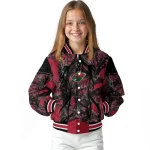 customized minnesota wild antlers motif red black varsity jacket best selling