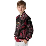 customized minnesota wild antlers motif red black varsity jacket best selling