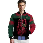 customized minnesota wild reaper hands red black bomber jacket best selling
