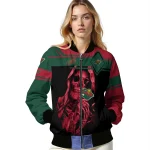customized minnesota wild reaper hands red black bomber jacket best selling