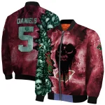 customized minnesota wild skull cluster red bomber jacket best selling