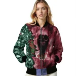 customized minnesota wild skull cluster red bomber jacket best selling