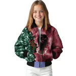 customized minnesota wild skull cluster red bomber jacket best selling