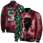 customized minnesota wild skull cluster red varsity jacket best selling