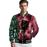 customized minnesota wild skull cluster red varsity jacket best selling