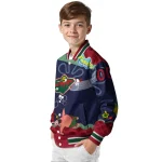 customized minnesota wild spongebob playtime red blue varsity jacket best selling