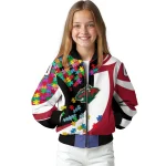 customized minnesota wild stars and stripes slashes red bomber jacket best selling